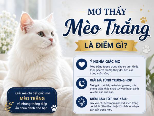 Mơ thấy mèo trắng là điềm gì, giải mã con số mang vận may